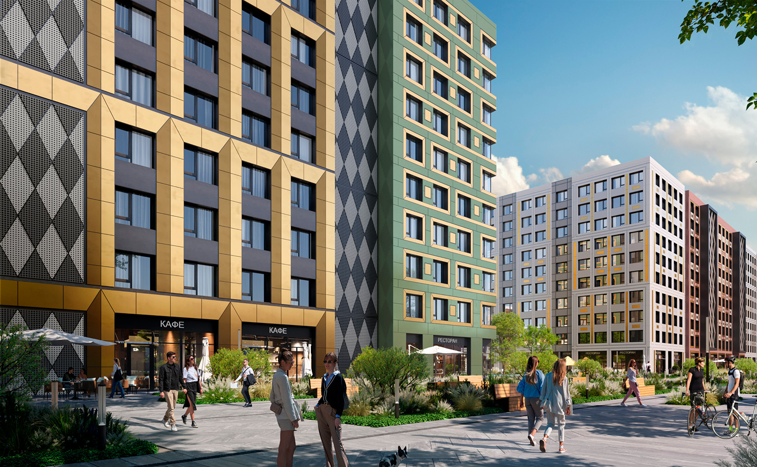 ЖК Legenda Васильевского — фасады 10-этажных домов