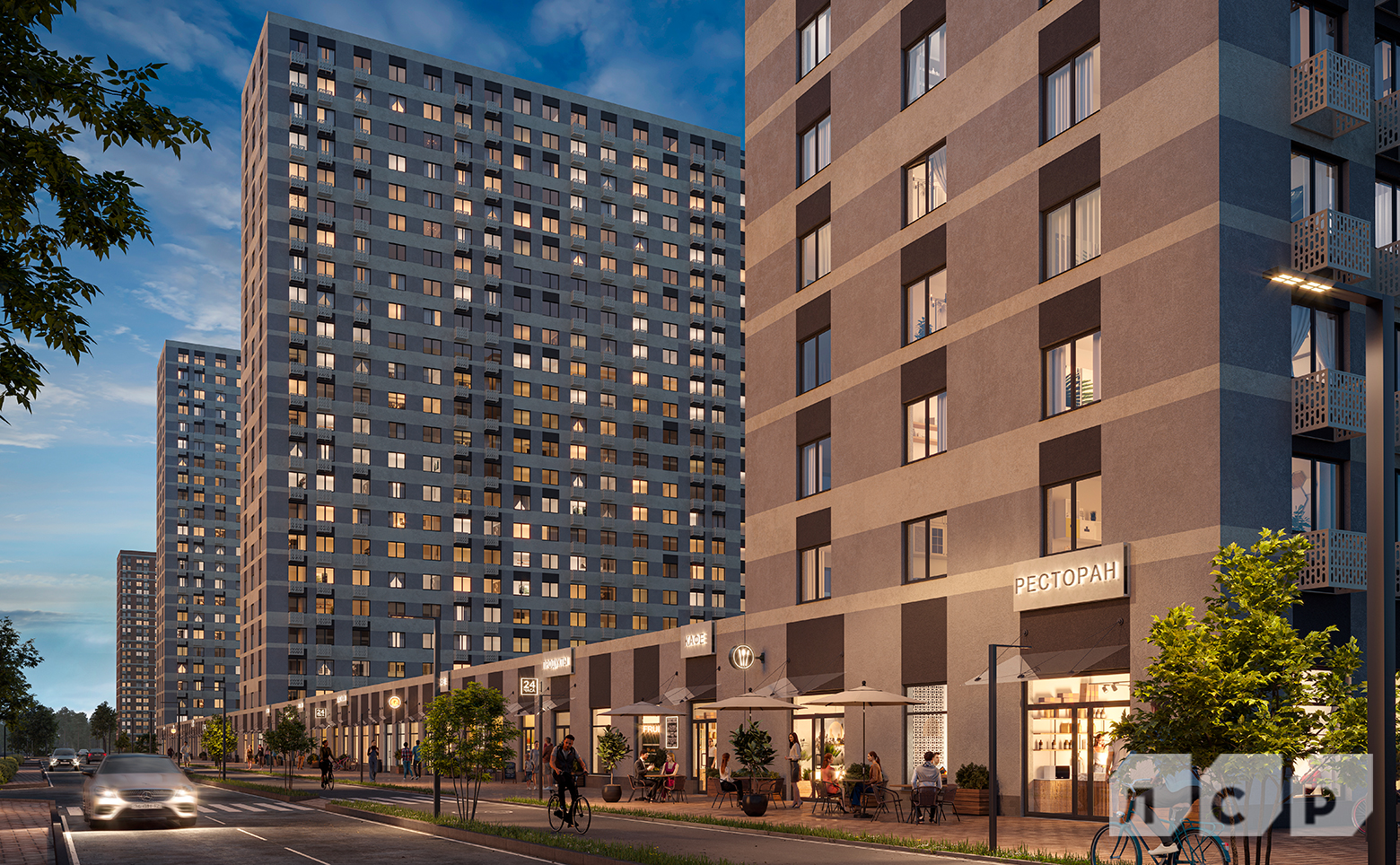 ЖК Морская миля СПб от ЛСР — фасады 23-этажных домов на Маршала Казакова