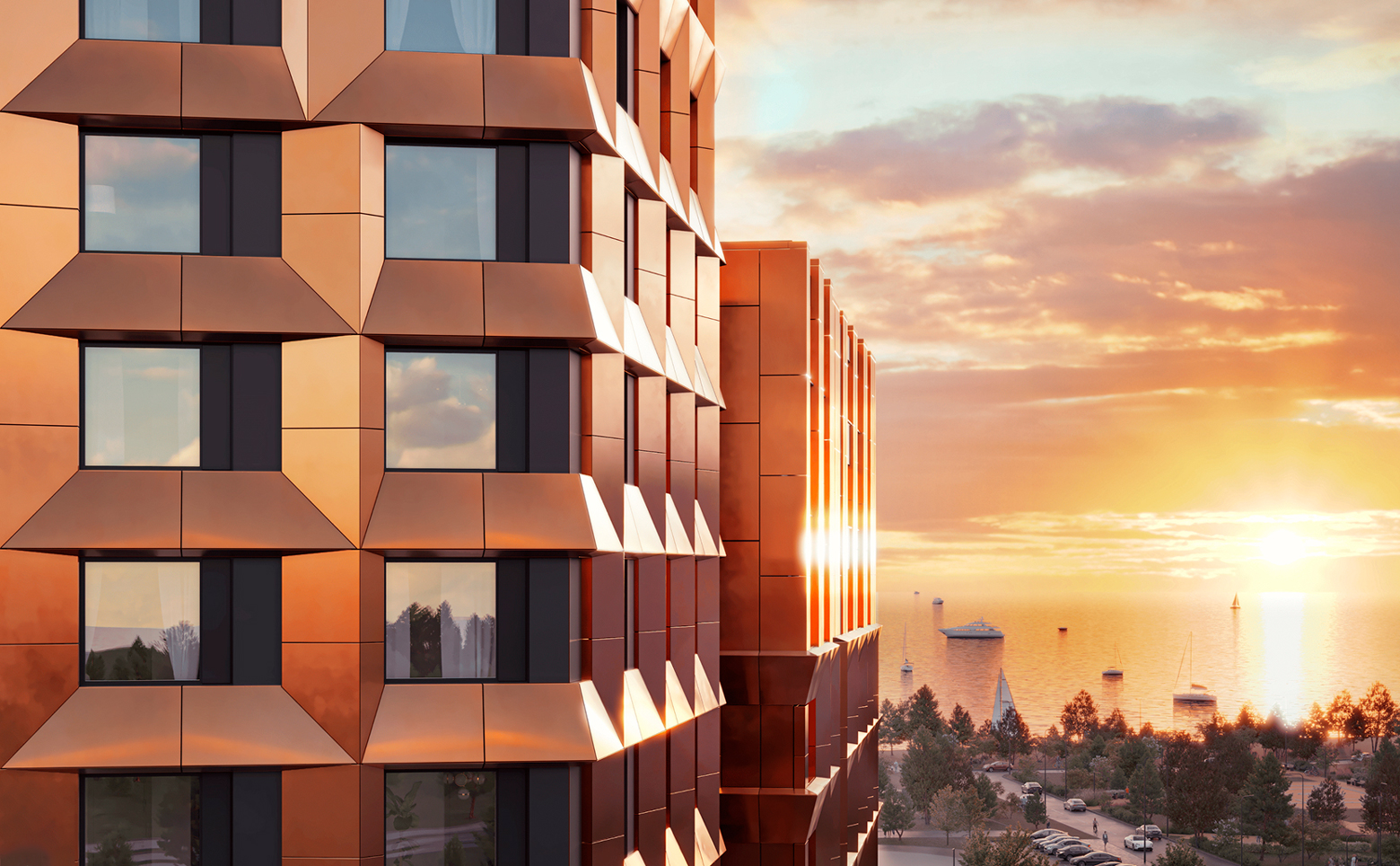 Новая земля — фасады из металла и стекла